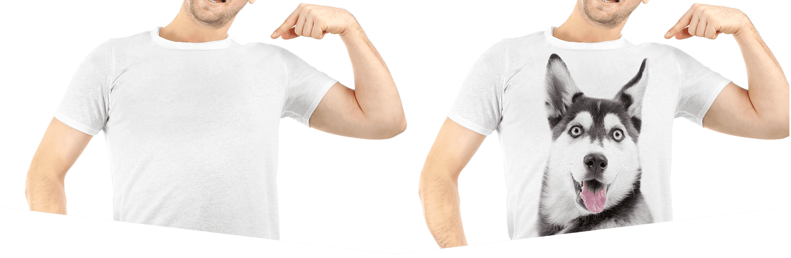 two boys wearing silkscreen printed T-shirts